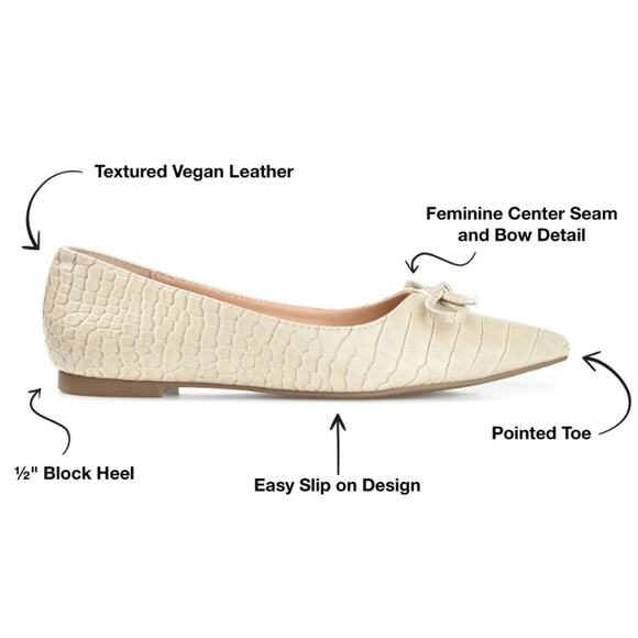 Journee Collection Devalyn Ballet Pointed Toe Slip On Flats sz8 - Picture 2 of 6